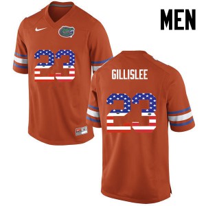Men Florida Gators #23 Mike Gillislee College Football USA Flag Fashion Orange 662171-755