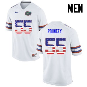 Men Florida Gators #55 Mike Pouncey College Football USA Flag Fashion White 255706-304