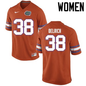 Women Florida Gators #38 Nick Oelrich College Football Jerseys Orange 613565-678
