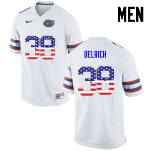 Men Florida Gators #38 Nick Oelrich College Football USA Flag Fashion White 200522-504