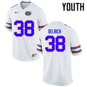 Youth Florida Gators #38 Nick Oelrich College Football Jerseys White 175341-882