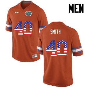 Men Florida Gators #40 Nick Smith College Football USA Flag Fashion Orange 211840-326