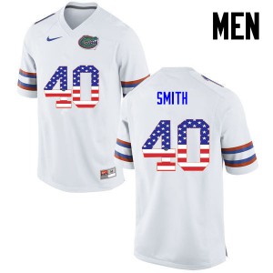 Men Florida Gators #40 Nick Smith College Football USA Flag Fashion White 598253-932