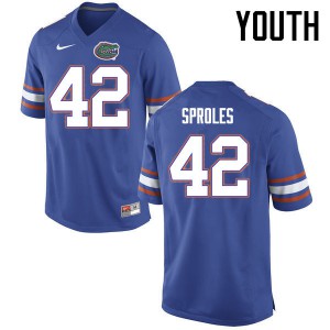 Youth Florida Gators #42 Nick Sproles College Football Jerseys Blue 524354-266