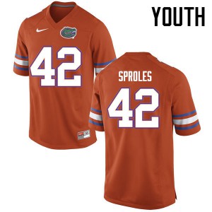 Youth Florida Gators #42 Nick Sproles College Football Jerseys Orange 756844-491