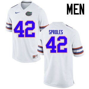 Men Florida Gators #42 Nick Sproles College Football Jerseys White 460640-725