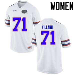 Women Florida Gators #71 Nick Villano College Football Jerseys White 705150-618