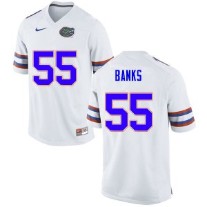 Men #55 Noah Banks Florida Gators College Football Jerseys White 548418-870