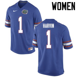 Women Florida Gators #1 Percy Harvin College Football Jerseys Blue 460901-147