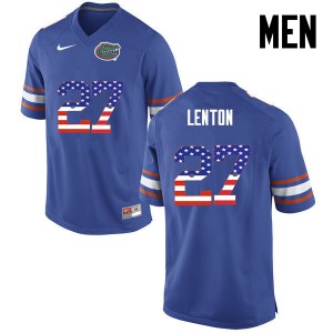 Men Florida Gators #27 Quincy Lenton College Football USA Flag Fashion Blue 249801-184