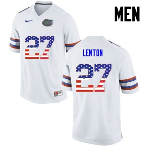 Men Florida Gators #27 Quincy Lenton College Football USA Flag Fashion White 471401-294