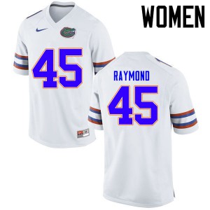 Women Florida Gators #45 R.J. Raymond College Football Jerseys White 426875-969
