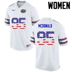 Women Florida Gators #95 Ray McDonald College Football USA Flag Fashion White 230247-401