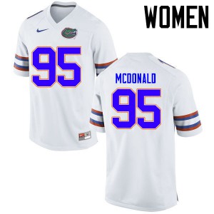Women Florida Gators #95 Ray McDonald College Football Jerseys White 969773-453