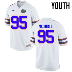 Youth Florida Gators #95 Ray McDonald College Football Jerseys White 649916-912