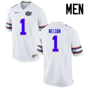 Men Florida Gators #1 Reggie Nelson College Football Jerseys White 307661-414
