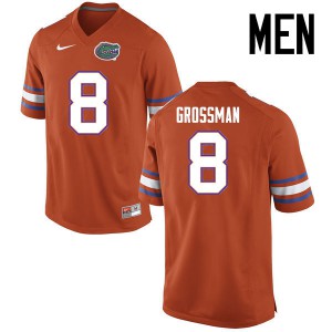 Men Florida Gators #8 Rex Grossman College Football Jerseys Orange 960749-730