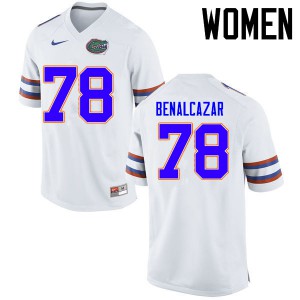 Women Florida Gators #78 Ricardo Benalcazar College Football Jerseys White 551237-196