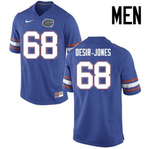 Men Florida Gators #68 Richerd Desir Jones College Football Jerseys Blue 126391-780