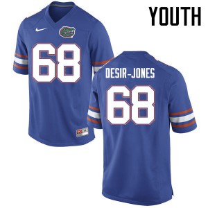 Youth Florida Gators #68 Richerd Desir Jones College Football Jerseys Blue 225606-218