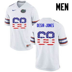Men Florida Gators #68 Richerd Desir Jones College Football USA Flag Fashion White 326238-859