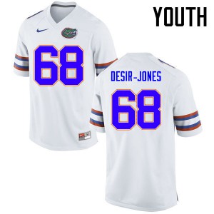 Youth Florida Gators #68 Richerd Desir Jones College Football Jerseys White 523849-731