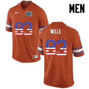 Men Florida Gators #83 Rick Wells College Football USA Flag Fashion Orange 133897-314