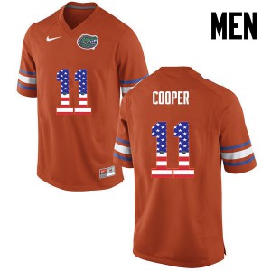 Men Florida Gators #11 Riley Cooper College Football USA Flag Fashion Orange 349918-378
