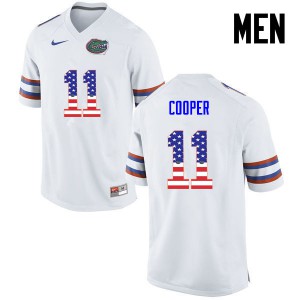 Men Florida Gators #11 Riley Cooper College Football USA Flag Fashion White 792293-997