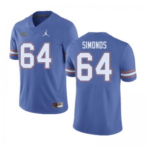 Jordan Brand Men #64 Riley Simonds Florida Gators College Football Jerseys Blue 858902-937