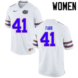 Women Florida Gators #41 Ryan Farr College Football Jerseys White 616901-342