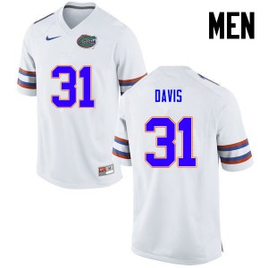 Men Florida Gators #31 Shawn Davis College Football White 942605-566