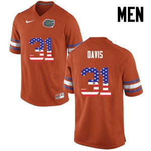 Men Florida Gators #31 Shawn Davis College Football USA Flag Fashion Orange 891055-756