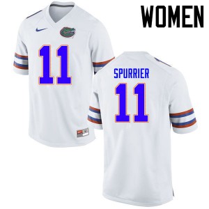 Women Florida Gators #11 Steve Spurrier College Football Jerseys White 569654-941