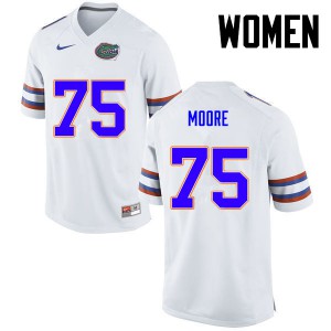 Women Florida Gators #75 TJ Moore College Football White 325008-637