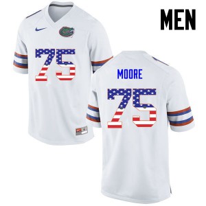 Men Florida Gators #75 TJ Moore College Football USA Flag Fashion White 464459-908