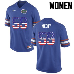 Women Florida Gators #59 T.J. McCoy College Football USA Flag Fashion Blue 415470-463