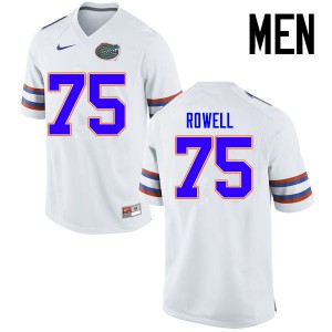 Men Florida Gators #75 Tanner Rowell College Football Jerseys White 537816-387