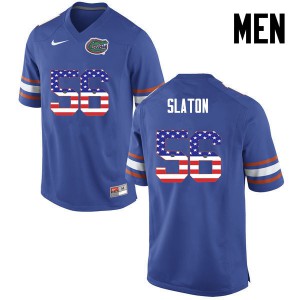 Men Florida Gators #56 Tedarrell Slaton College Football USA Flag Fashion Blue 336441-709