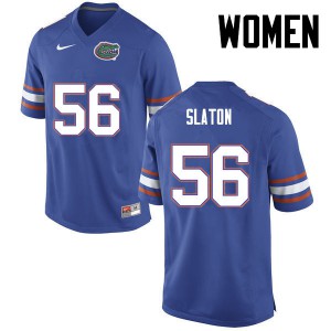 Women Florida Gators #56 Tedarrell Slaton College Football Blue 835147-235