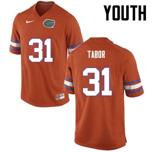 Youth Florida Gators #31 Teez Tabor College Football Orange 873464-633