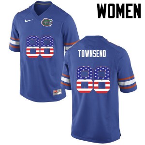 Women Florida Gators #88 Tommy Townsend College Football USA Flag Fashion Blue 465209-537