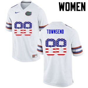 Women Florida Gators #88 Tommy Townsend College Football USA Flag Fashion White 350123-812