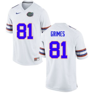 Men #81 Trevon Grimes Florida Gators College Football Jerseys White 632048-402