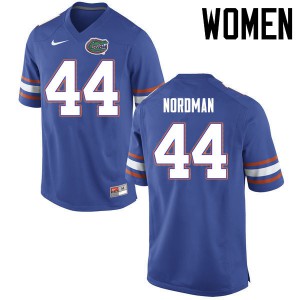 Women Florida Gators #44 Tucker Nordman College Football Jerseys Blue 180831-736