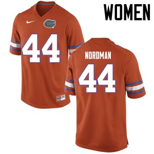 Women Florida Gators #44 Tucker Nordman College Football Jerseys Orange 493314-113