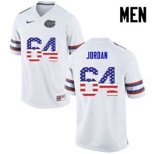 Men Florida Gators #64 Tyler Jordan College Football USA Flag Fashion White 549825-520