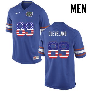 Men Florida Gators #89 Tyrie Cleveland College Football USA Flag Fashion Blue 173932-972