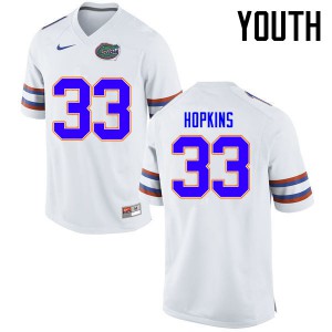 Youth Florida Gators #33 Tyriek Hopkins College Football Jerseys White 588861-700