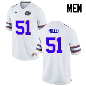 Men Florida Gators #51 Ventrell Miller College Football White 153893-211